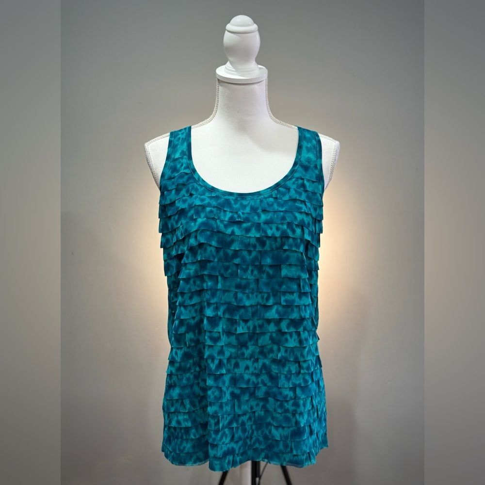 SALE! Blue Ann Taylor Shirred Sleeveless Blouse Size S EUC